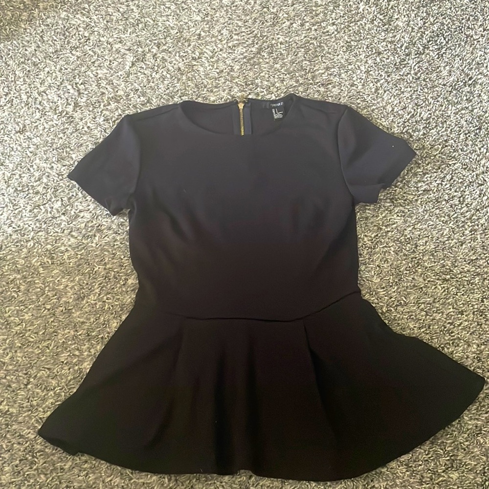 Forever 21 peplum top with zipper in back